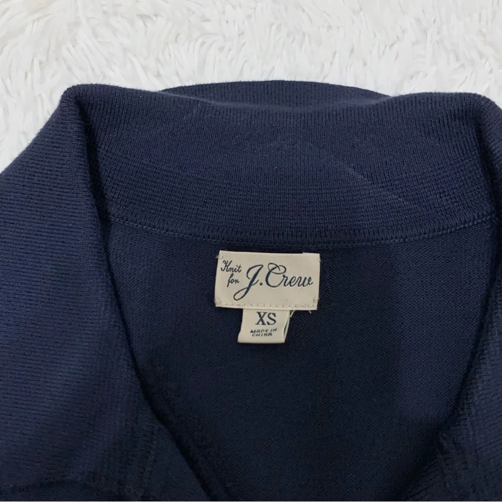 J Crew Men's short‎ sleeve Navy Polo popover sweater